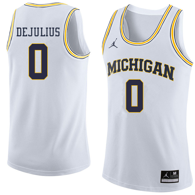 Jordan Brand Men #0 David DeJulius Michigan Wolverines College Basketball Jerseys Sale-White - Click Image to Close
